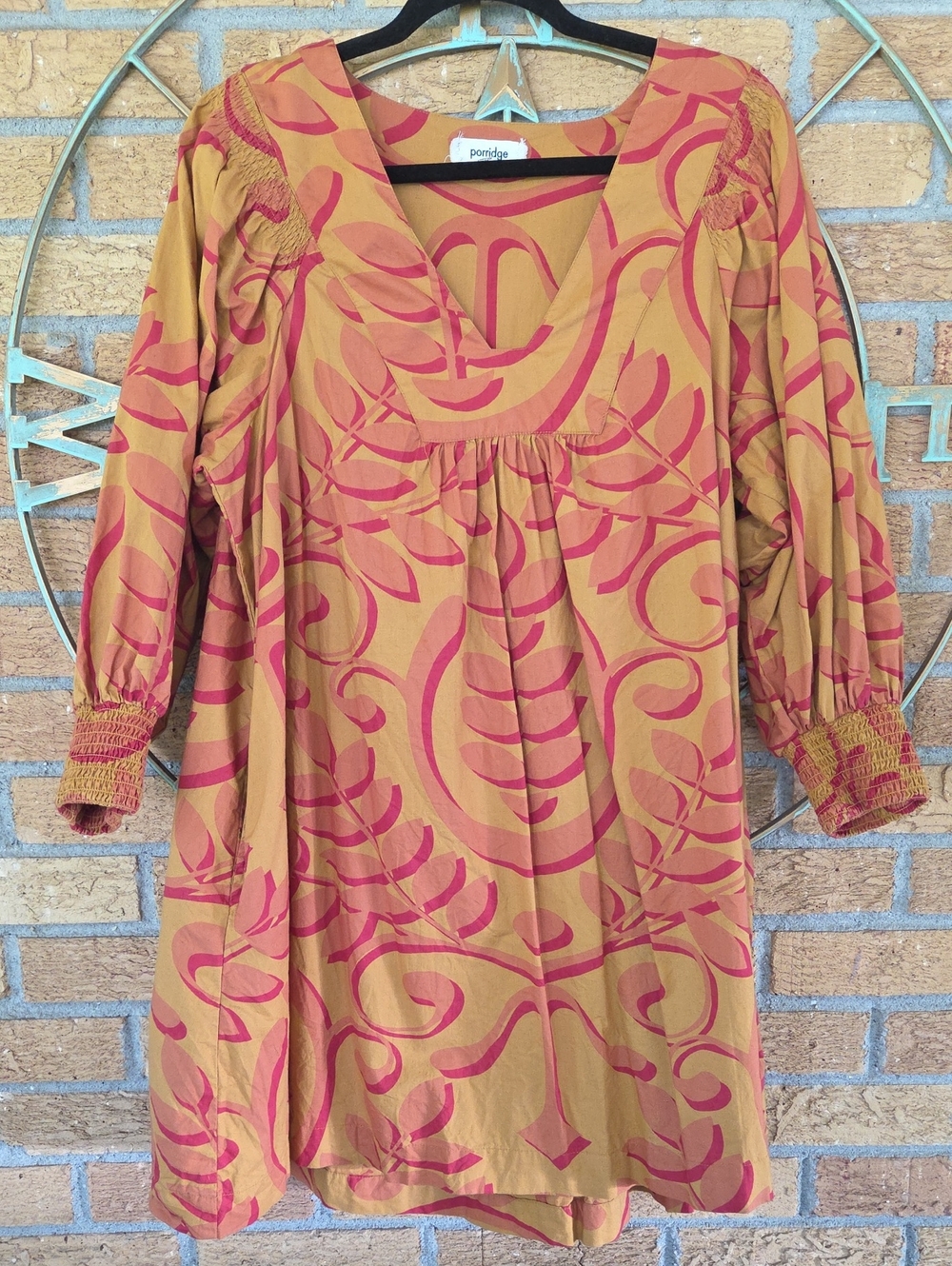 Anthropologie Porridge Nerina Smocked Mini Frock Dress M